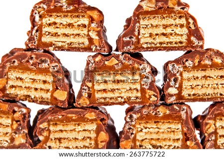 Chocolate with caramel background
