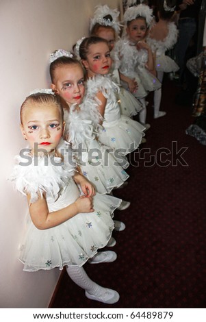 KIEV, UKRAINE - MARCH 9: Unidentified children take part in the ballet concert \