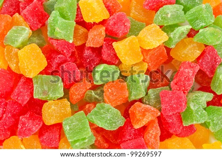 Colorful fruit candies background