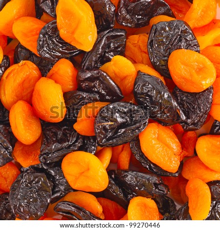 Mixed dried fruits background