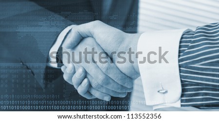 Internet Concept. Digital handshake