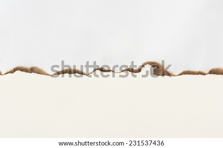 burnt paper edge isolated on white background