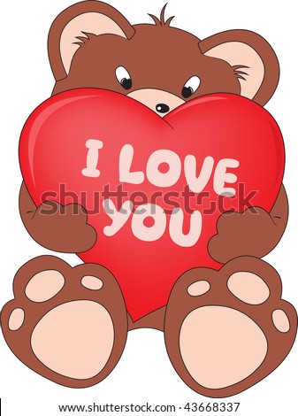 teddy bear valentines day. stock vector : Teddy bear with