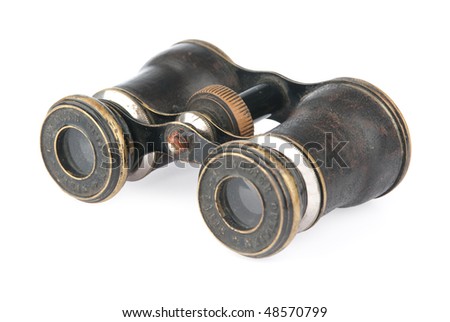 vintage binoculars isolated over white