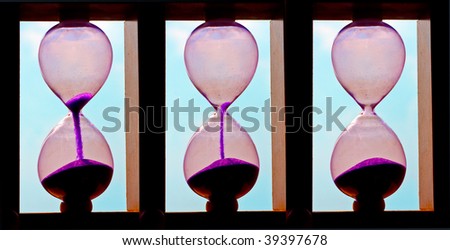 three hourglasses depicting the end of time