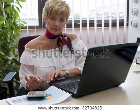 middle age woman in her office comfort