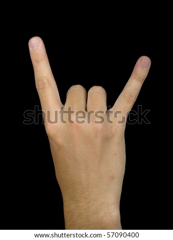 Rock On Hand Gesture. stock photo : hand fingers