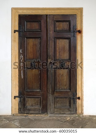old wooden church door