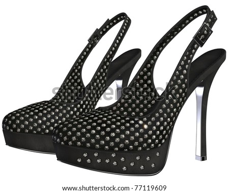 black shiny stilettos