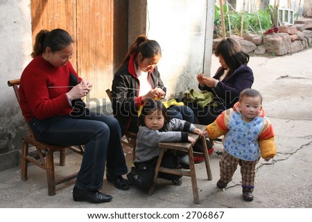 Women Knitting in China