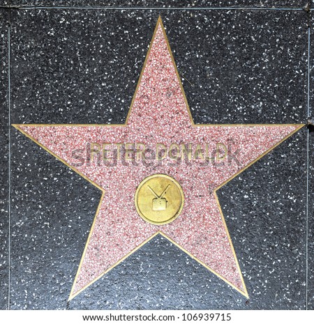 HOLLYWOOD - JUNE 26: Peter Donald\'s star on Hollywood Walk of Fame on June 26, 2012 in Hollywood, California. This star is located on Hollywood Blvd. and is one of 2400 celebrity stars.