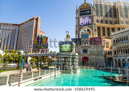 LAS VEGAS - JUNE 15: The Venetian Resort Hotel & Casino on June 15, 2012. The resort opened on May 3, 1999 with flutter of white doves, sounding trumpets, singing gondoliers and actress Sophia Loren.