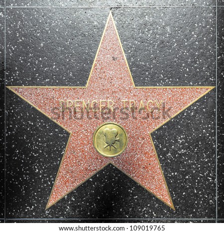 Hollywood Stars on Hollywood   June 26  Spencer Tracys Star On Hollywood Walk Of Fame On