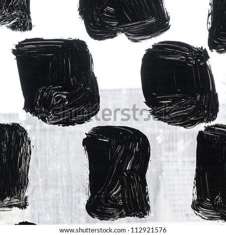 pattern of painted black and white glass facade