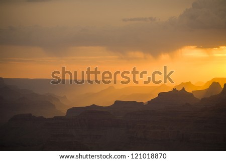 beautiful sunset at desert view point in the Great Canyon