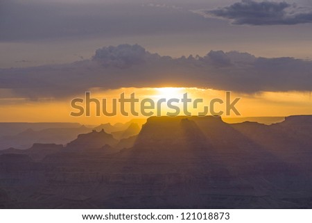 beautiful sunset at desert view point in the Great Canyon