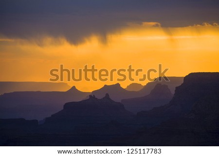 Sunset at Grand Canyon seen from Desert view point, South rim