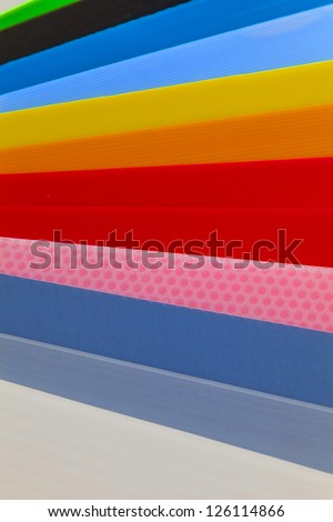 plastic packaging material in different colors
