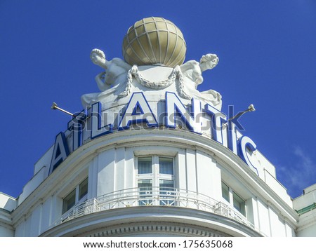 HAMBURG, GERMANY - APRIL 18: Logo of Hotel Atlantic is shown on April 18, 2011 in Hamburg in Germany. It is one of the most known and richest hotels in Germany.