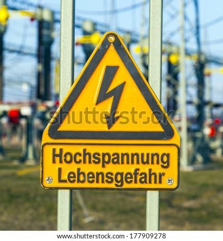 warning of electrical shock in the electrical power plant