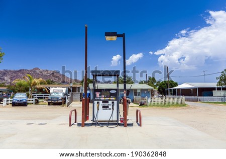 LOST LAKE, USA - JULY 7: petrol station at small village near the colorado river on July 7, 2008 in Lost Lake, USA. This community is part of the Colorado River Indian Reservation, founded  in 1865.