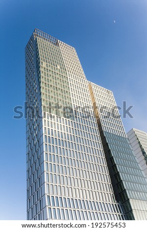 FRANKFURT, GERMANY - FEB 20: famous skyscraper and Hotel Jumeirah on February 20, 2010 in Frankfurt, Germany. Architects Engel and Zimmermann finalized the Jumeirah in April 2010.