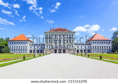 Schloss Nymphenburg, a Baroque palace in Munich, Bavaria. The palace was the main summer residence of the rulers of Bavaria.