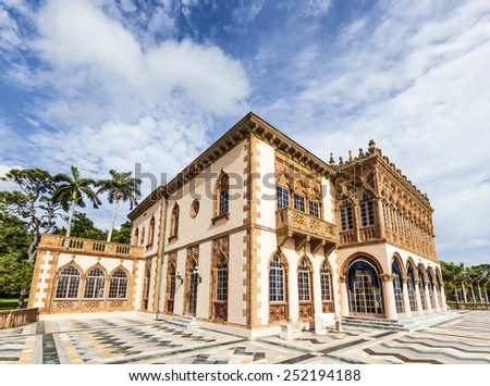 SARASOTA, USA - JULY 25, 2013: Ca dZan is an elaborate Venetian-style villa modeled in part after the Doges Palace in Venice in Sarasota, USA. Built by circus magnate John Ringling and his wife Mable.