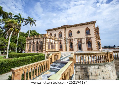 SARASOTA, USA - JULY 25, 2013: Ca dZan is an elaborate Venetian-style villa modeled in part after the Doges Palace in Venice in Sarasota, USA. Built by circus magnate John Ringling and his wife Mable.