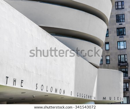 NEW YORK, USA - JULY 7, 2011: The Solomon R. Guggenheim Museum of modern and contemporary art in New York, USA. Designed by Frank Lloyd Wright museum opened on October 21, 1959.