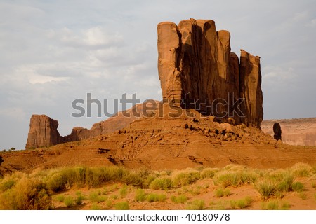 The Camel Butte is a giant sandstone formation in the Monument valley made of sandstone