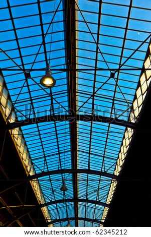 train station, glass of roof gives a beautiful harmonic structure