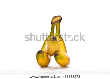 close up view of banana isolated on white