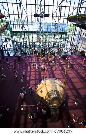 WASHINGTON DC - JULY 10: National Air and Space museum in Washington  holds the largest collection of historic aircraft and spacecraft in the world. Open for public at July 14,2010, Washington, USA.