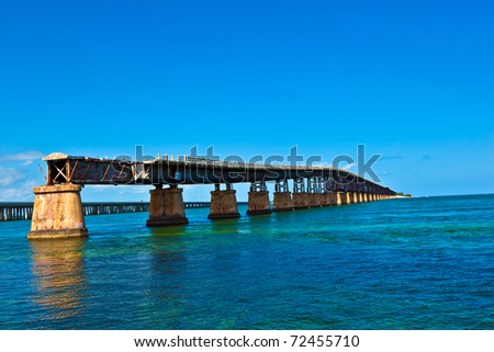 The old Railroad Bridge on the Bahia Honda Key in the Florida keys