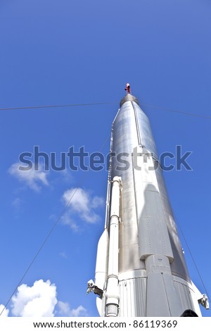 ORLANDO, FLORIDA - JULY 25: The Rocket Garden at Kennedy Space Center features 8 authentic rockets from past space explorations on July 25, 2010 in Orlando, Florida.