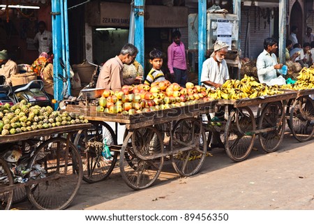 DELHI, INDIA - NOV 9: Chawri Bazar is a specialized wholesale market of food and vegetables on November 09, 2011 in Delhi, India. Established in 1840 it was the first wholesale market of Old Delhi.