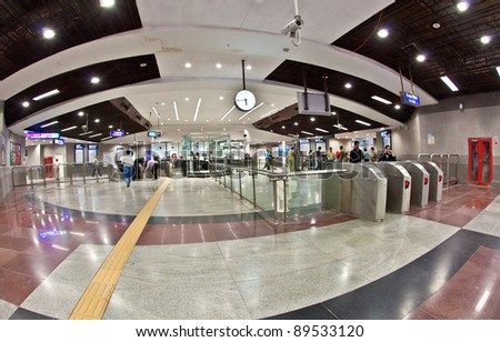 DELHI, INDIA - NOV 09: Entrance of station Green Park on November 9, 2011 in Delhi, India. It is one of the largest metro networks in the world. The network consists of six lines with 142 Stations.