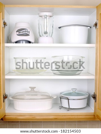 Organized kitchen cupboard