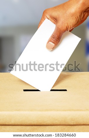 Voting in ballot box
