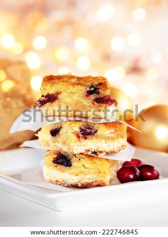 Lemon cranberry white chocolate bars to serve for a special treat during the holidays