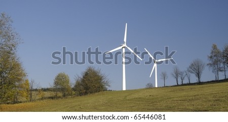 Wind power station near in Orlicke hory mountains
