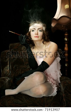 Женщина, одетая в стиле 30-х годов, фото 2368266, снято 22 февраля 2011...
