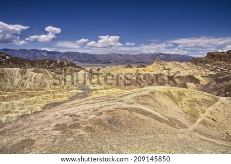 High Dynamic Range (HDR) Image of Zabriskie Point in Death Valley National Park, California