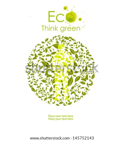 Illustration environmentally friendly planet.  Think Green. Ecology Concept.