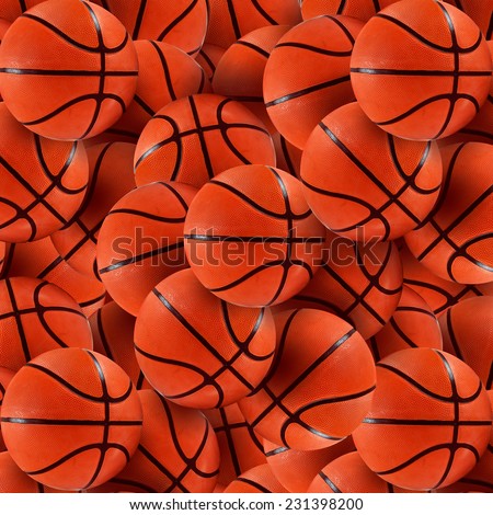 Basketball balls pattern background