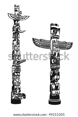 Silhouette Stanley Symbol Tattoo Totem Pole Tribal Vector