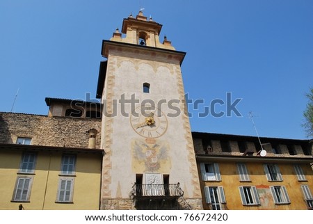 Historic tower bell, old town, Bergamo, Lombardy, Italy