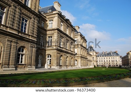 stock photo : The Luxembourg Palace in beautiful garden, Paris, France