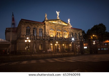 Teatro Nacional de Noche. San Jose, Costa Rica.